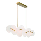 Malya LED  Linear Chandelier 56", Brass with Opal Glass