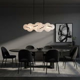 Malya LED Linear Chandelier 56", Matte Black with Opal Glass