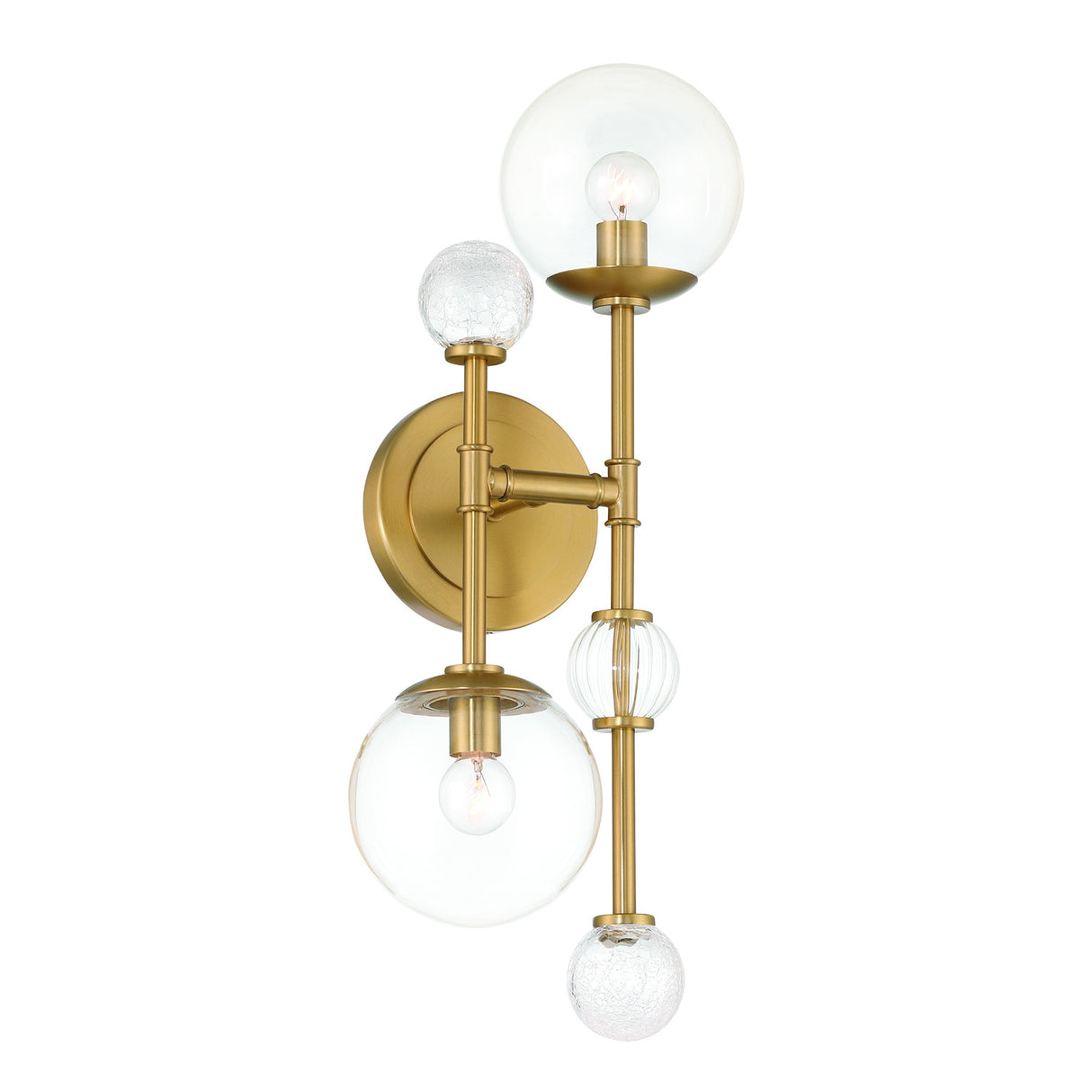 Lumi 2 Light Wall Sconce 20", Brass