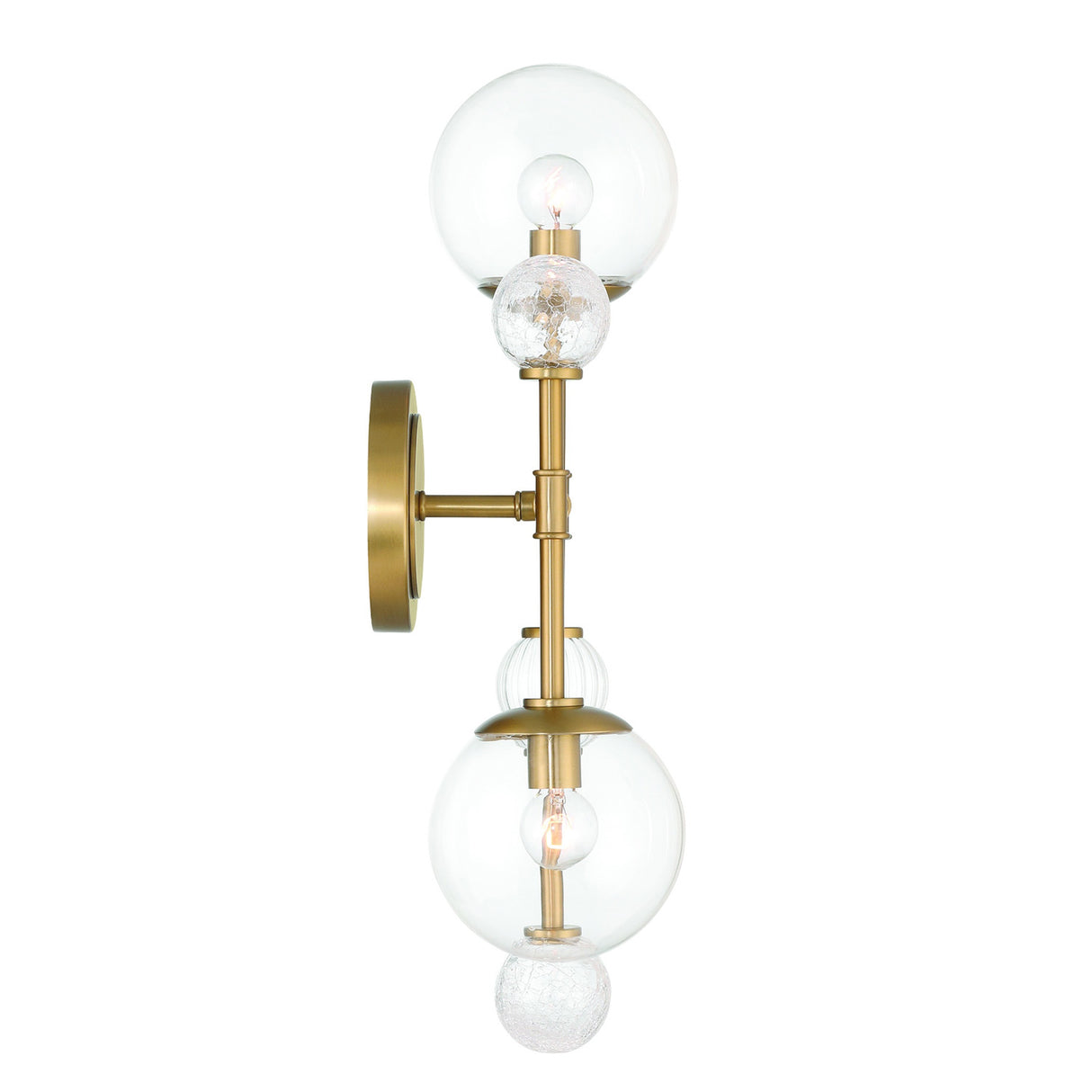 Lumi 2 Light Wall Sconce 20", Brass