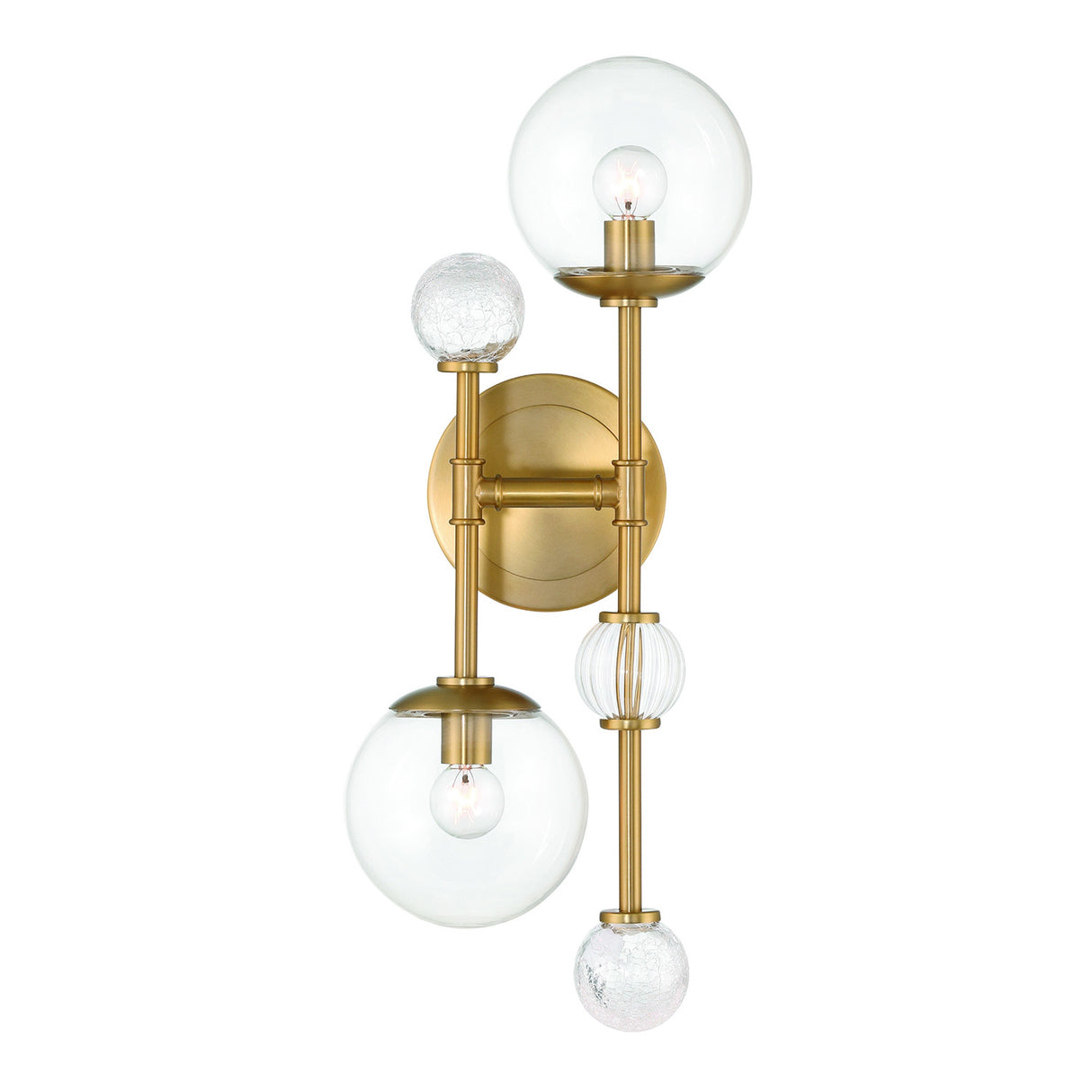 Lumi 2 Light Wall Sconce 20", Brass