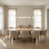 Elara LED 7 Light Linear Chandelier 56", Chrome and Clear Glass