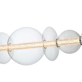 Elara LED 7 Light Linear Chandelier 56", Chrome and Clear Glass