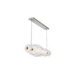 Elara LED 7 Light Linear Chandelier 56", Chrome and Clear Glass