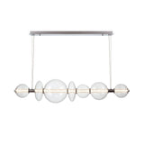 Elara LED 7 Light Linear Chandelier 56", Chrome and Clear Glass