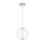 Elara LED Pendant 9", Chrome and Clear Glass