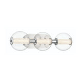 Elara LED 3 Light Vanity 25", Chrome and Clear Glass