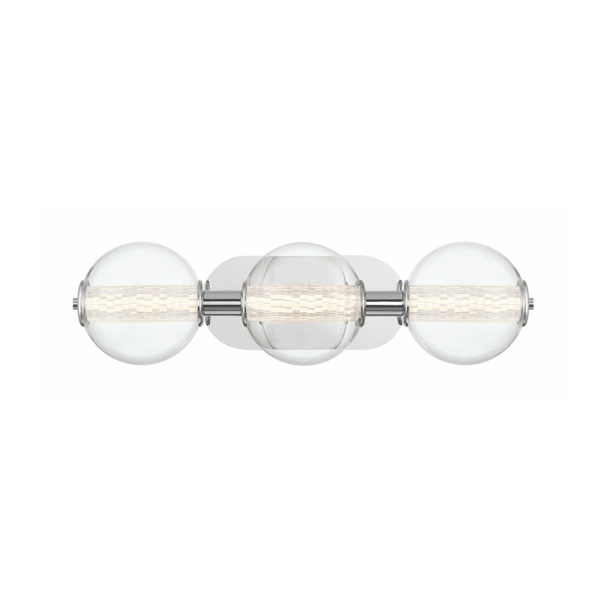 Elara LED 3 Light Vanity 25", Chrome and Clear Glass