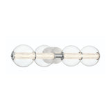 Elara LED 4 Light Vanity 30", Chrome and Clear Glass