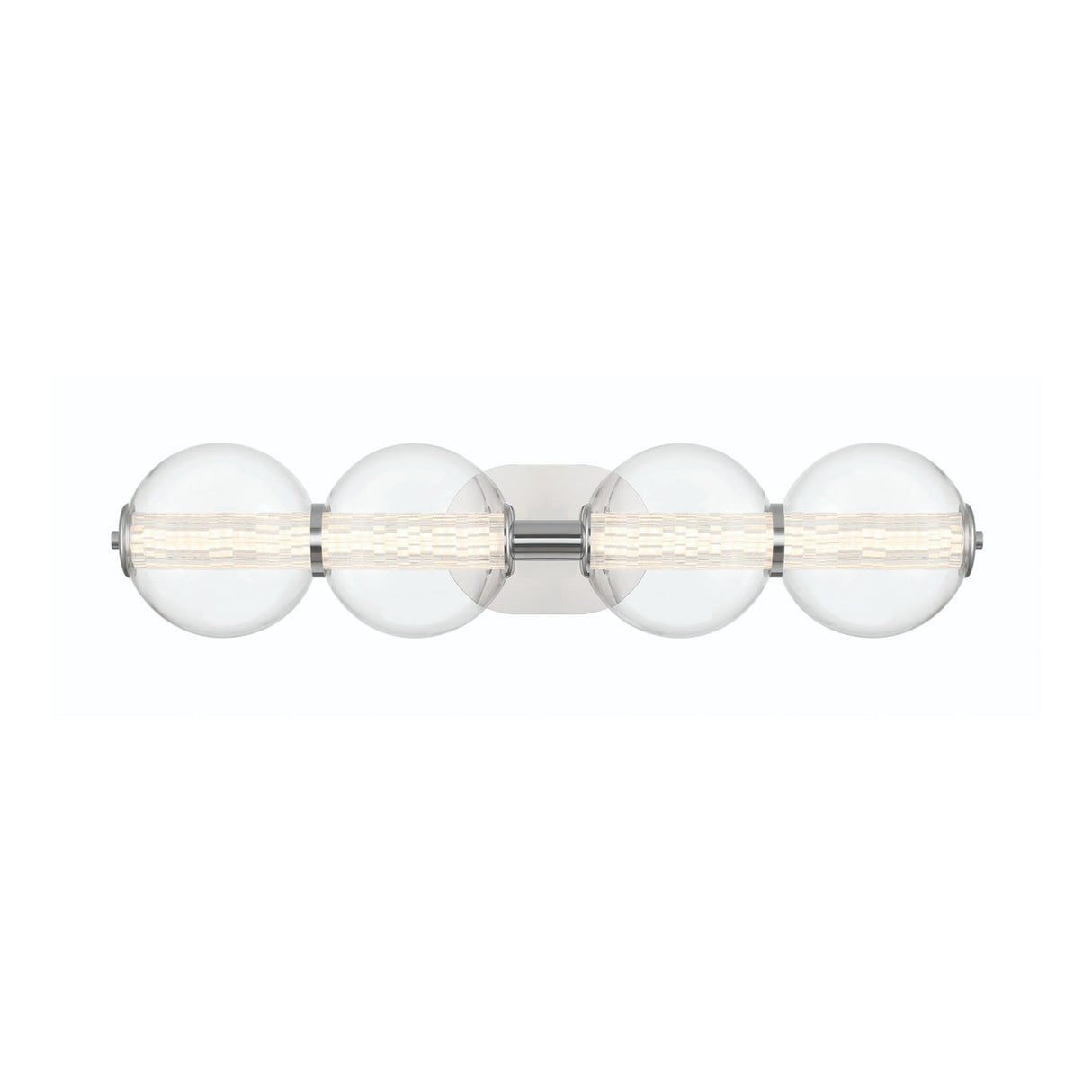 Elara LED 4 Light Vanity 30", Chrome and Clear Glass