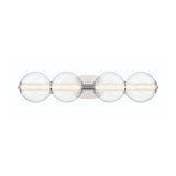 Elara LED 4 Light Vanity 30", Chrome and Clear Glass