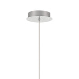 Nola LED 2 Light Pendant 6", Polished Nickel and Ribbed Opal Glass
