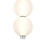 Nola LED 2 Light Pendant 6", Polished Nickel and Ribbed Opal Glass