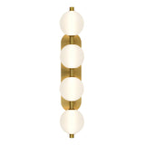Nola LED 4 Light Vanity 30", Brass and Ribbed Opal Glass