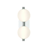 Nola LED 2 Light Vanity 15", Polished Nickel and Ribbed Opal Glass