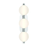 Nola LED 3 Light Vanity 23", Polished Nickel and Ribbed Opal Glass