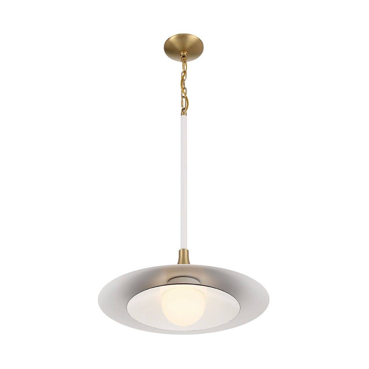Yates LED Pendant 18", Matte White