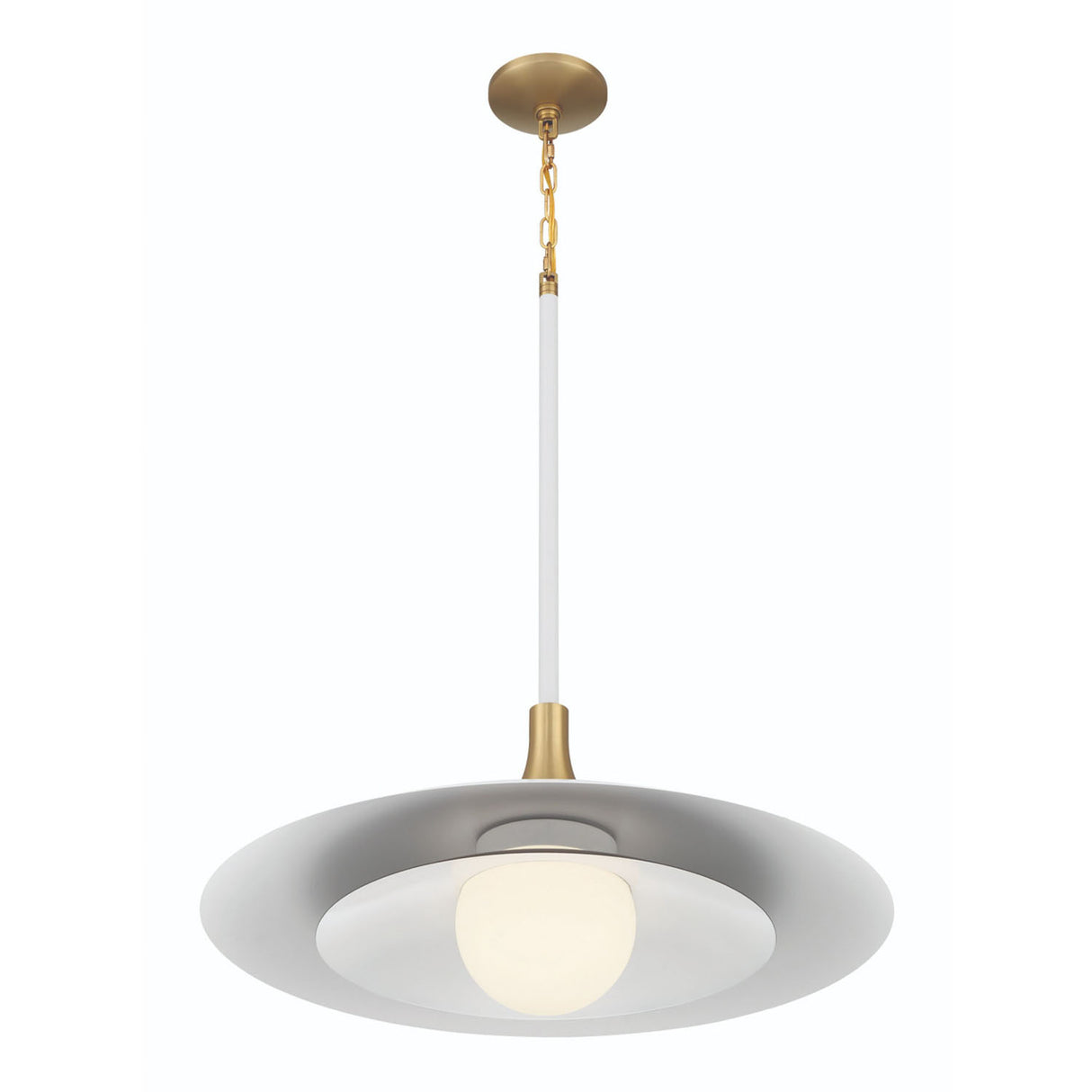 Yates LED Pendant 30", Matte White