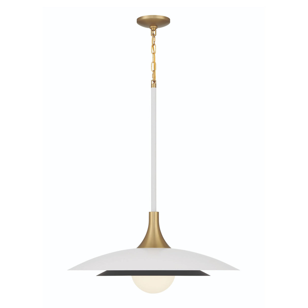 Yates LED Pendant 30", Matte White