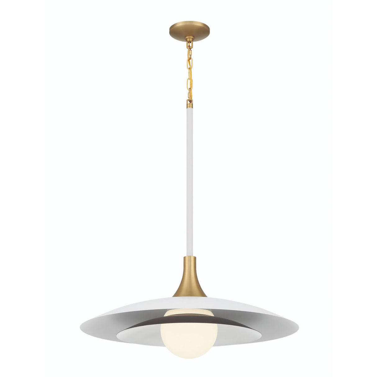 Yates LED Pendant 30", Matte White