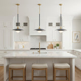Yates Medium LED Pendant 18", Matte Navy