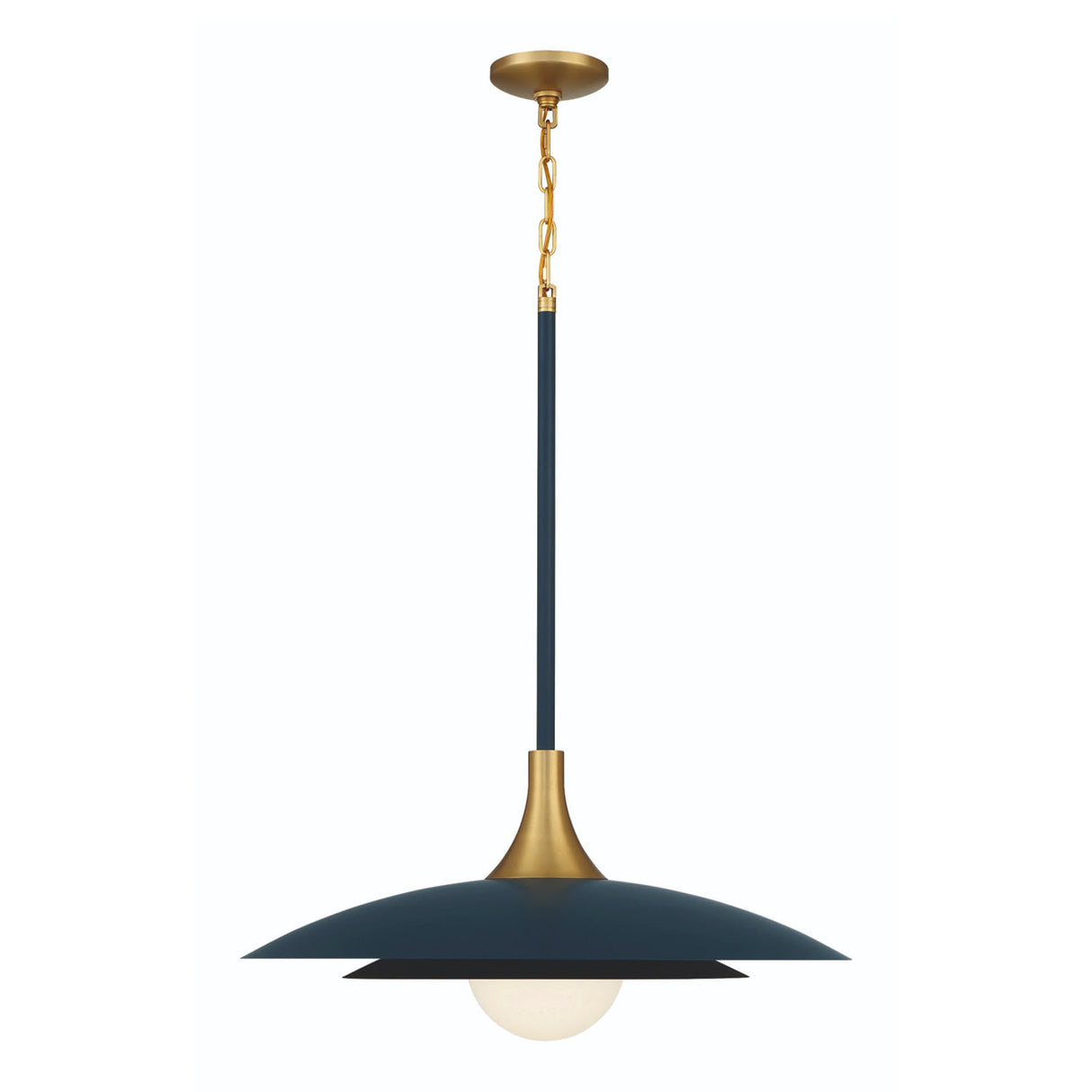Yates LED Pendant 30", Matte Navy