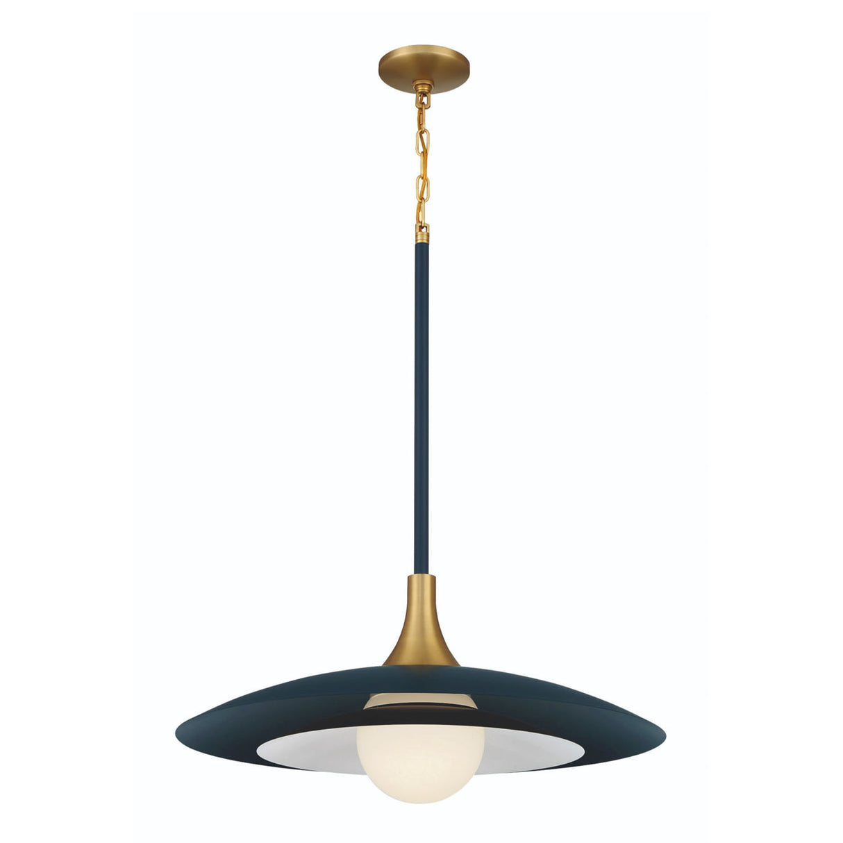 Yates LED Pendant 30", Matte Navy