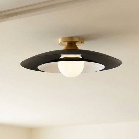 Yates LED Flush Mount 18" for Modern home with Matte Black