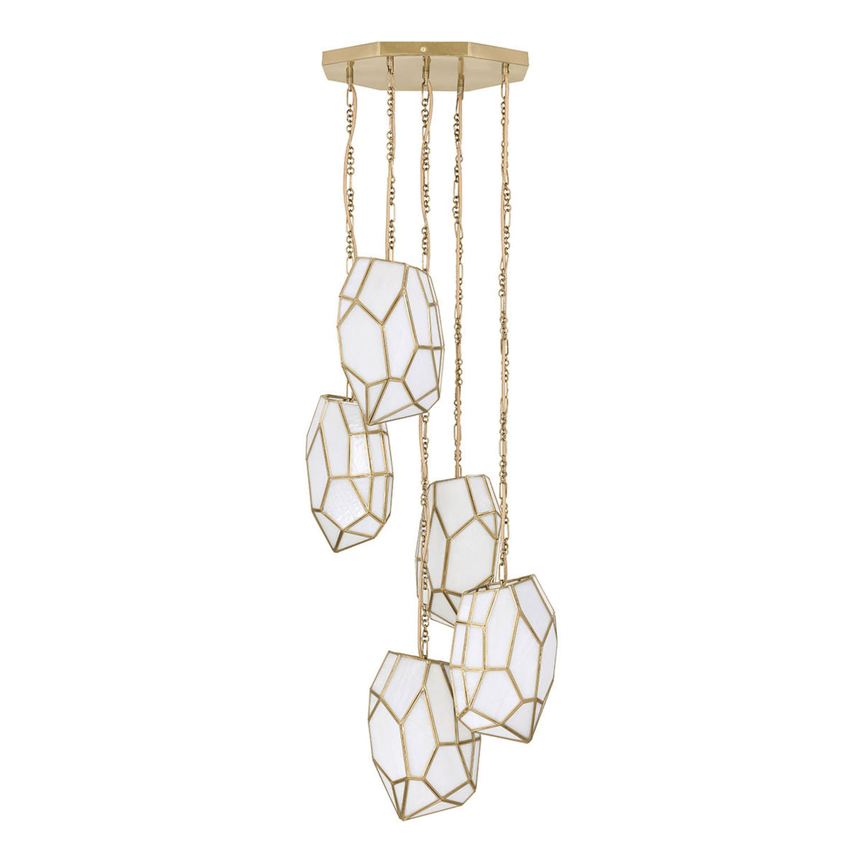 Calla 5 Light Chandelier 24", Antique Brass