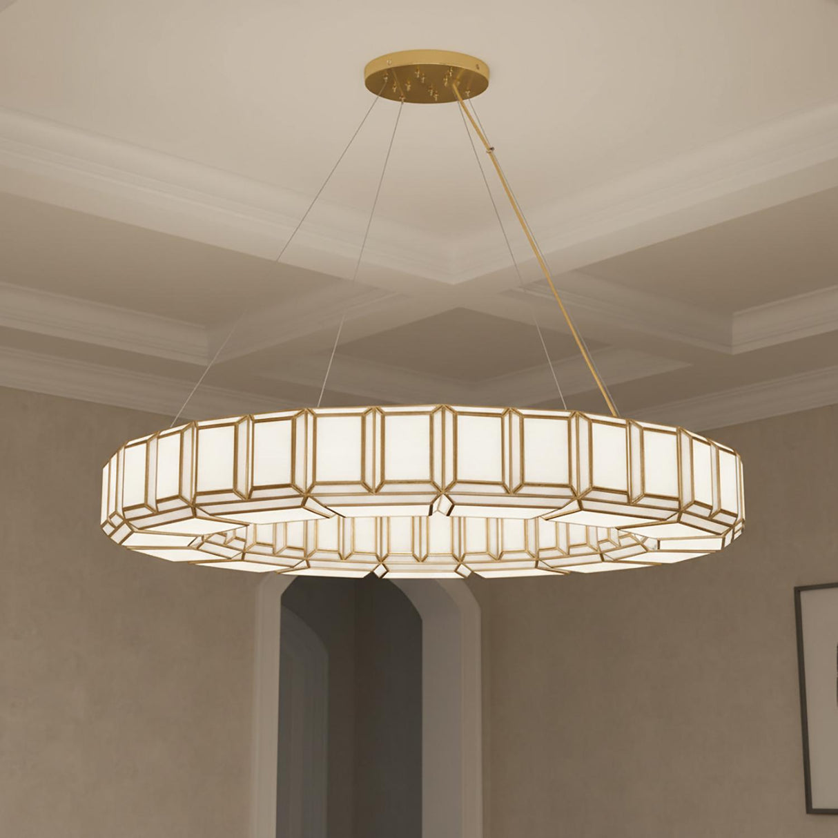 Camille 16 Light Chandelier 48", Antique Brass