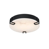Inez LED Flush Mount 16", Matte Black and Alabaster