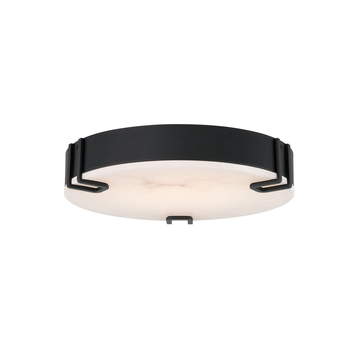 Inez LED Flush Mount 16", Matte Black and Alabaster