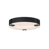 Inez LED Flush Mount 16", Matte Black and Alabaster