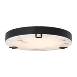Inez LED Flush Mount 22", Matte Black and Alabaster