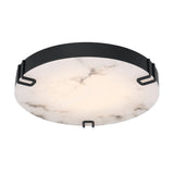 Inez LED Flush Mount 22", Matte Black and Alabaster