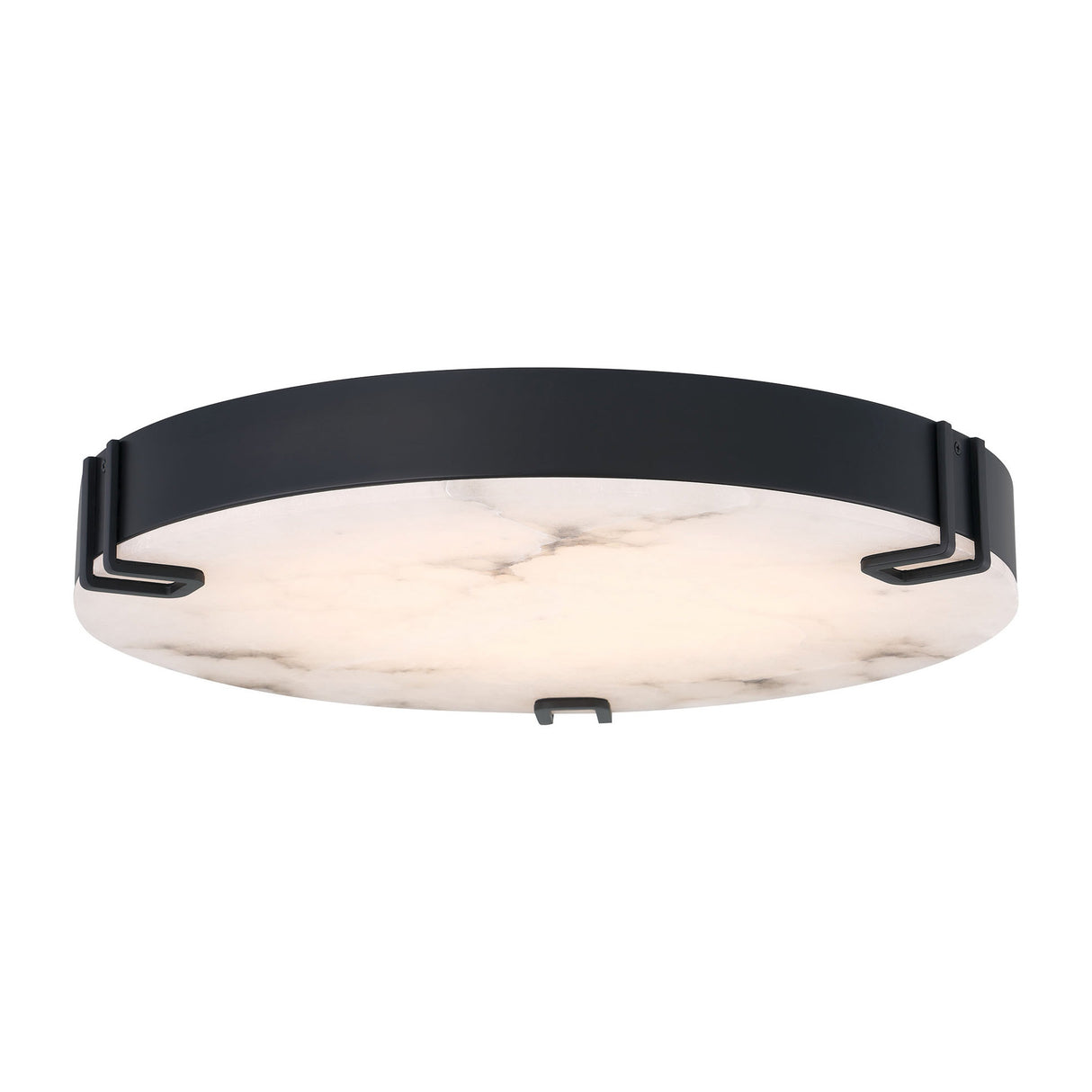 Inez LED Flush Mount 22", Matte Black and Alabaster
