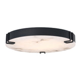 Inez LED Flush Mount 22", Matte Black and Alabaster