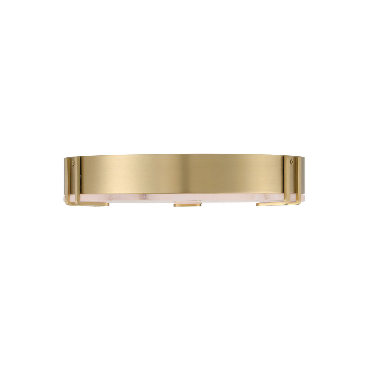 Inez LED Flush Mount 16", Brass and Alabaster