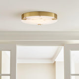 Inez Large LED Flush Mount 22", Brass and Alabaster