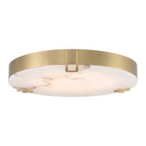 Inez LED Flush Mount 22", Brass and Alabaster