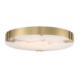 Inez LED Flush Mount 22", Brass and Alabaster