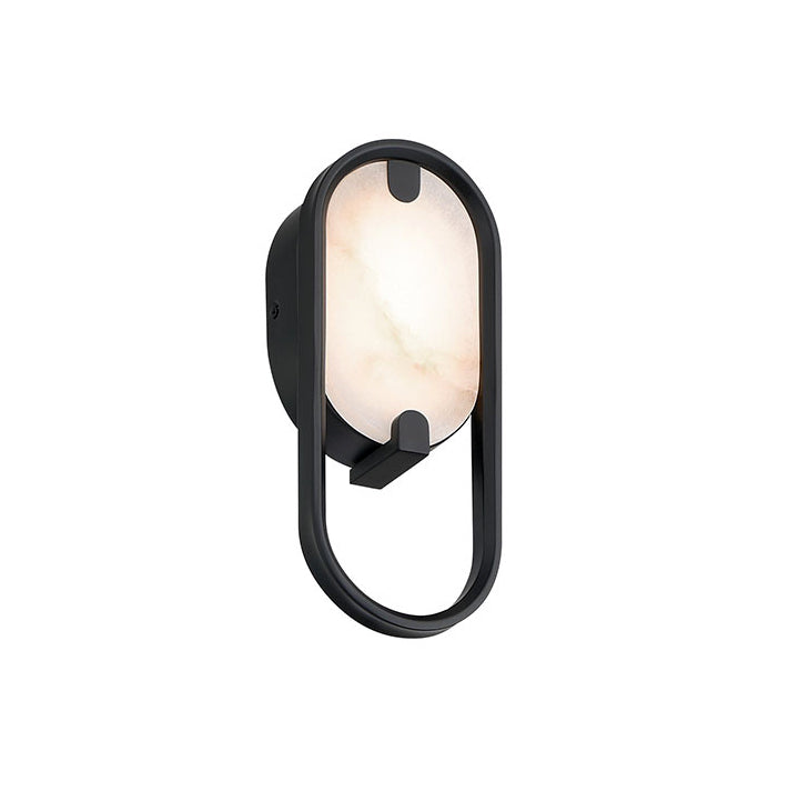 Inez LED Wall Sconce 11", Matte Black and Alabaster