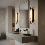 Inez LED Wall Sconce 24", Matte Black and Alabaster