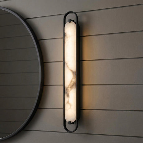 Inez LED Wall Sconce 36", Matte Black and Alabaster