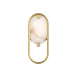 Inez LED Wall Sconce 11", Brass and Alabaster