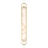 Inez LED Wall Sconce 36", Brass and Alabaster
