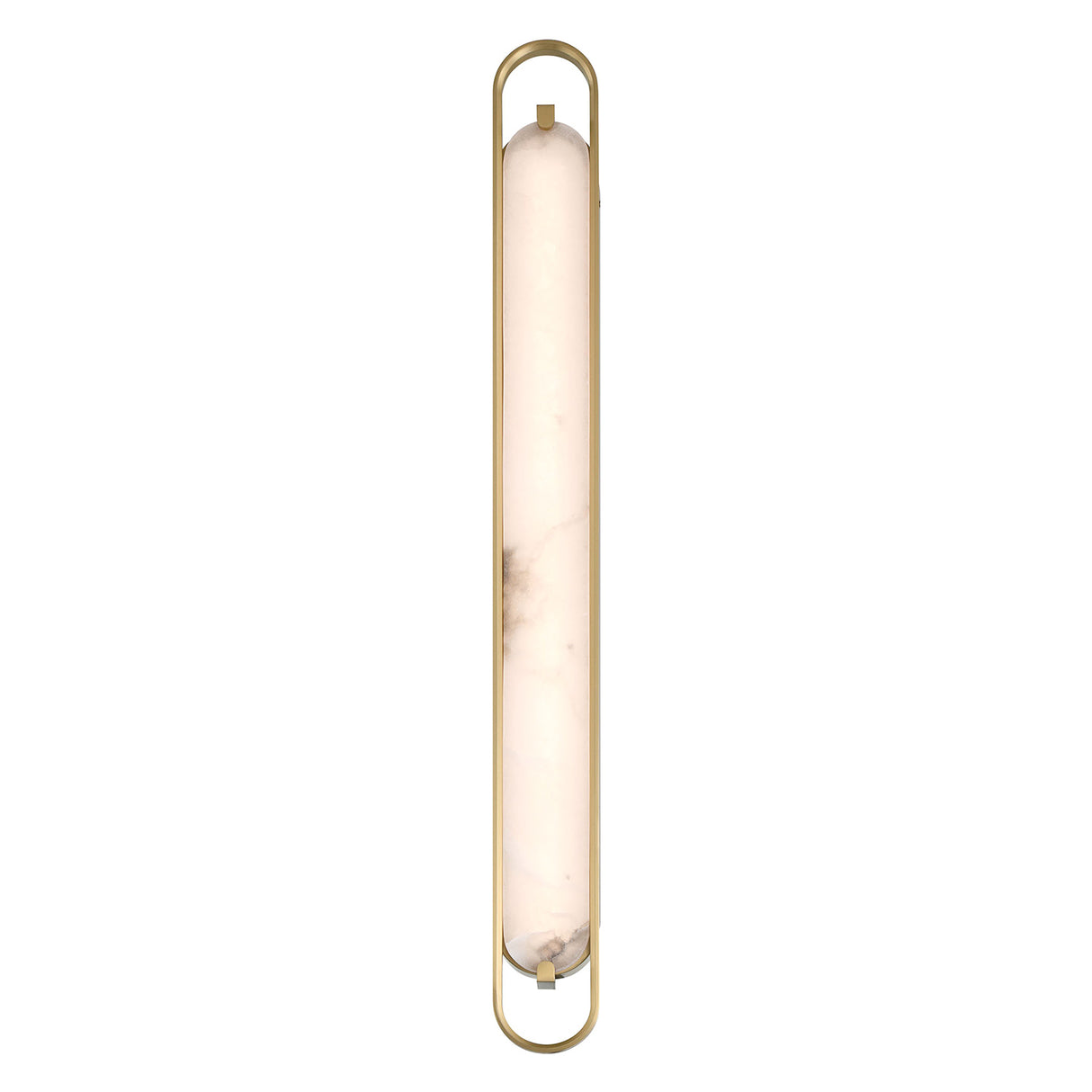 Inez LED Wall Sconce 46", Brass and Alabaster