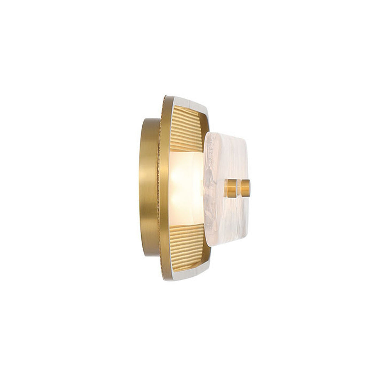 Vance LED Wall Sconce 22", Brass and Textured Glass