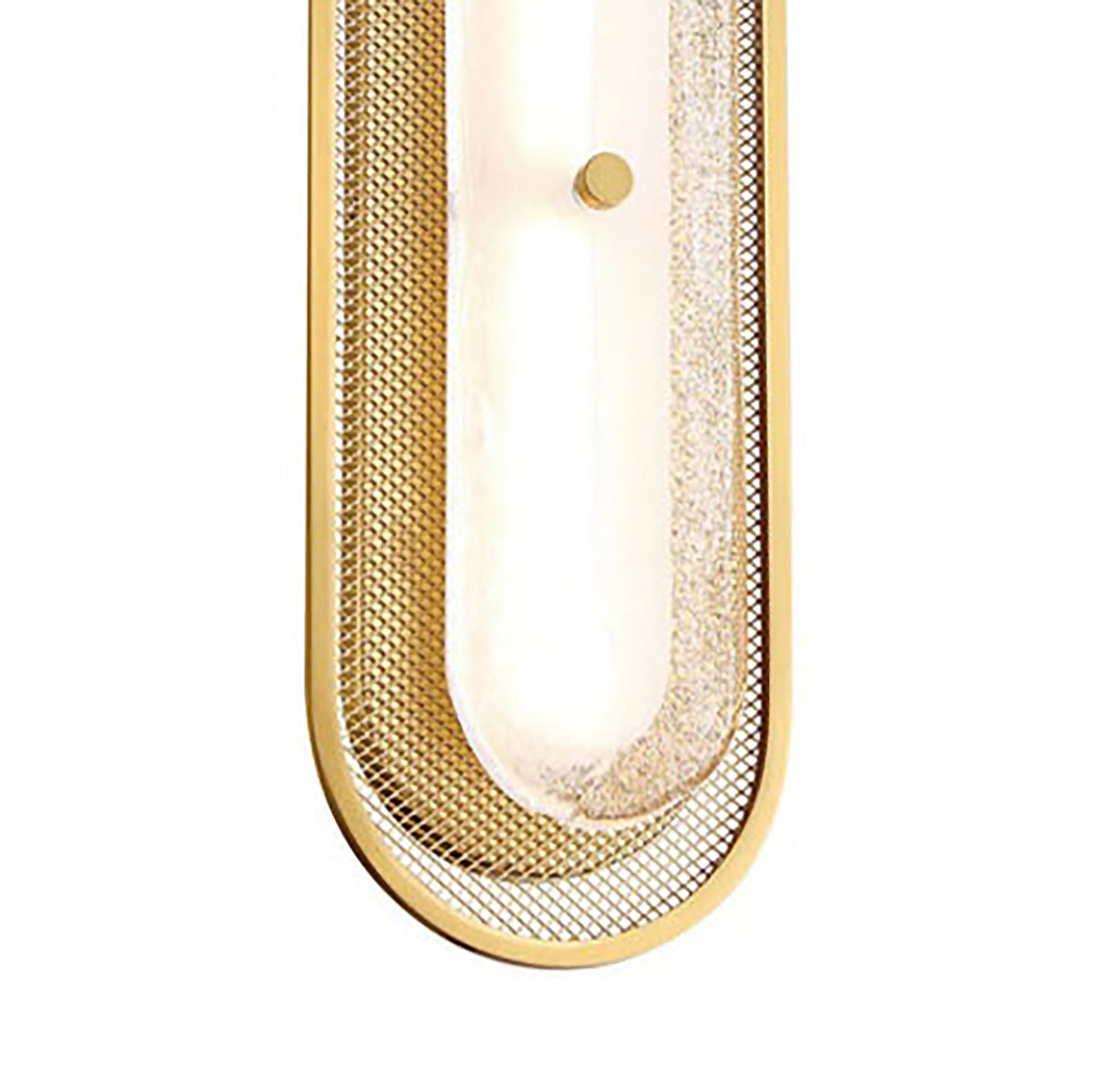 Vance LED Wall Sconce 38", Brass and Textured Glass