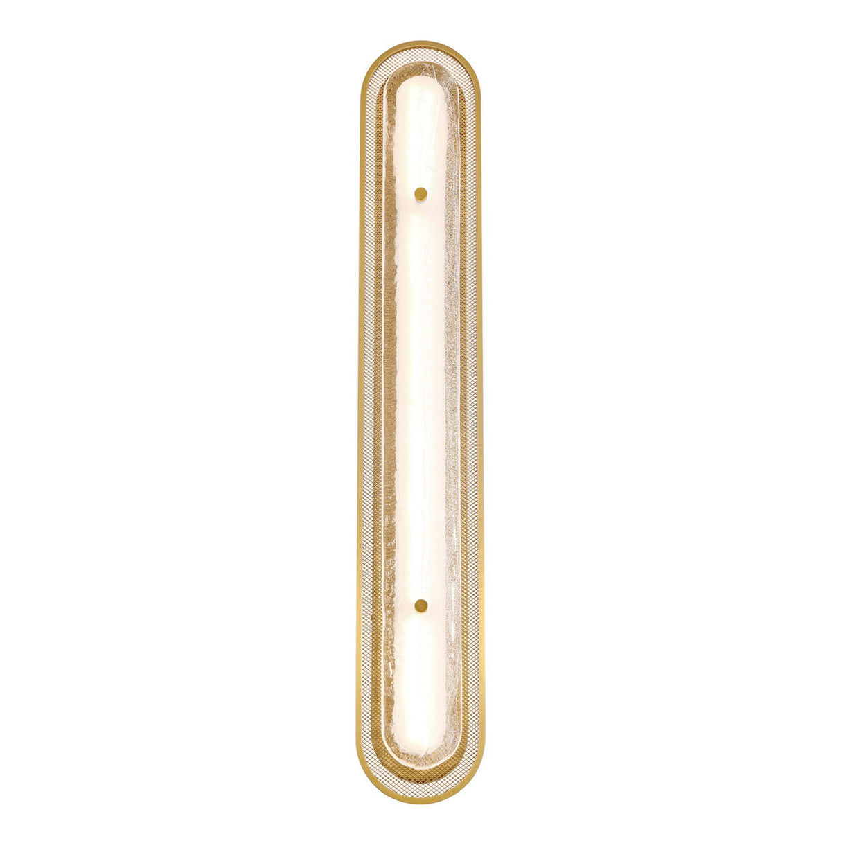 Vance LED Wall Sconce 38", Brass and Textured Glass